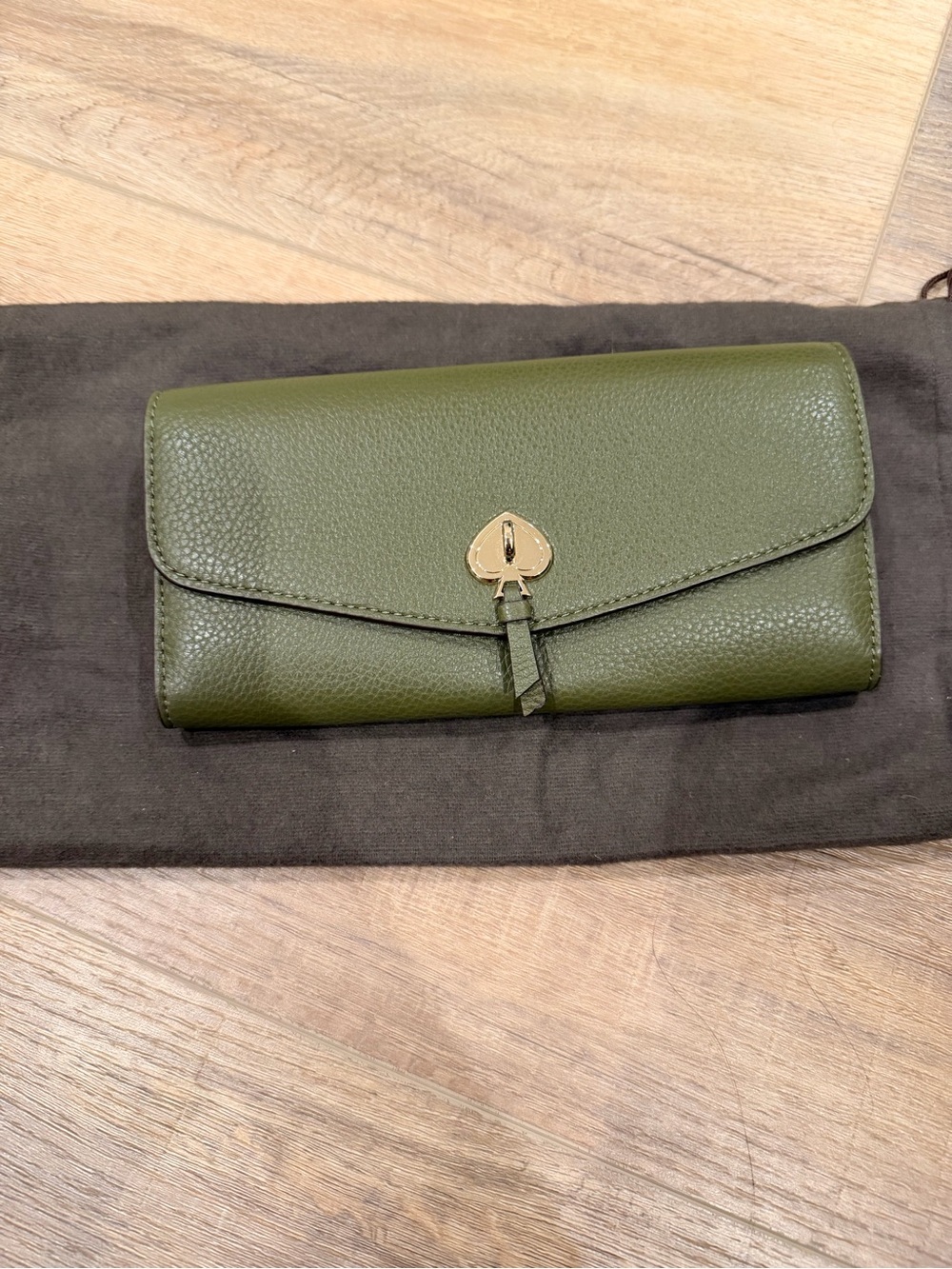 Kate spade- Olive Green Leather Flap Wallet